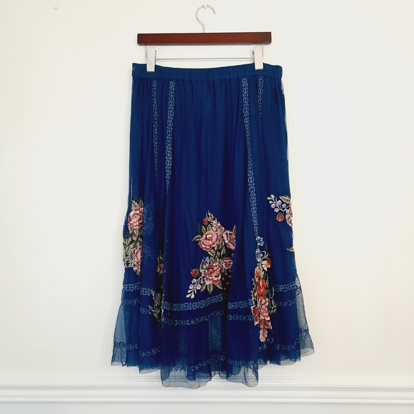 Sundance Poetry Embroidered Midi Skirt Medium NWT - Picture 6 of 8